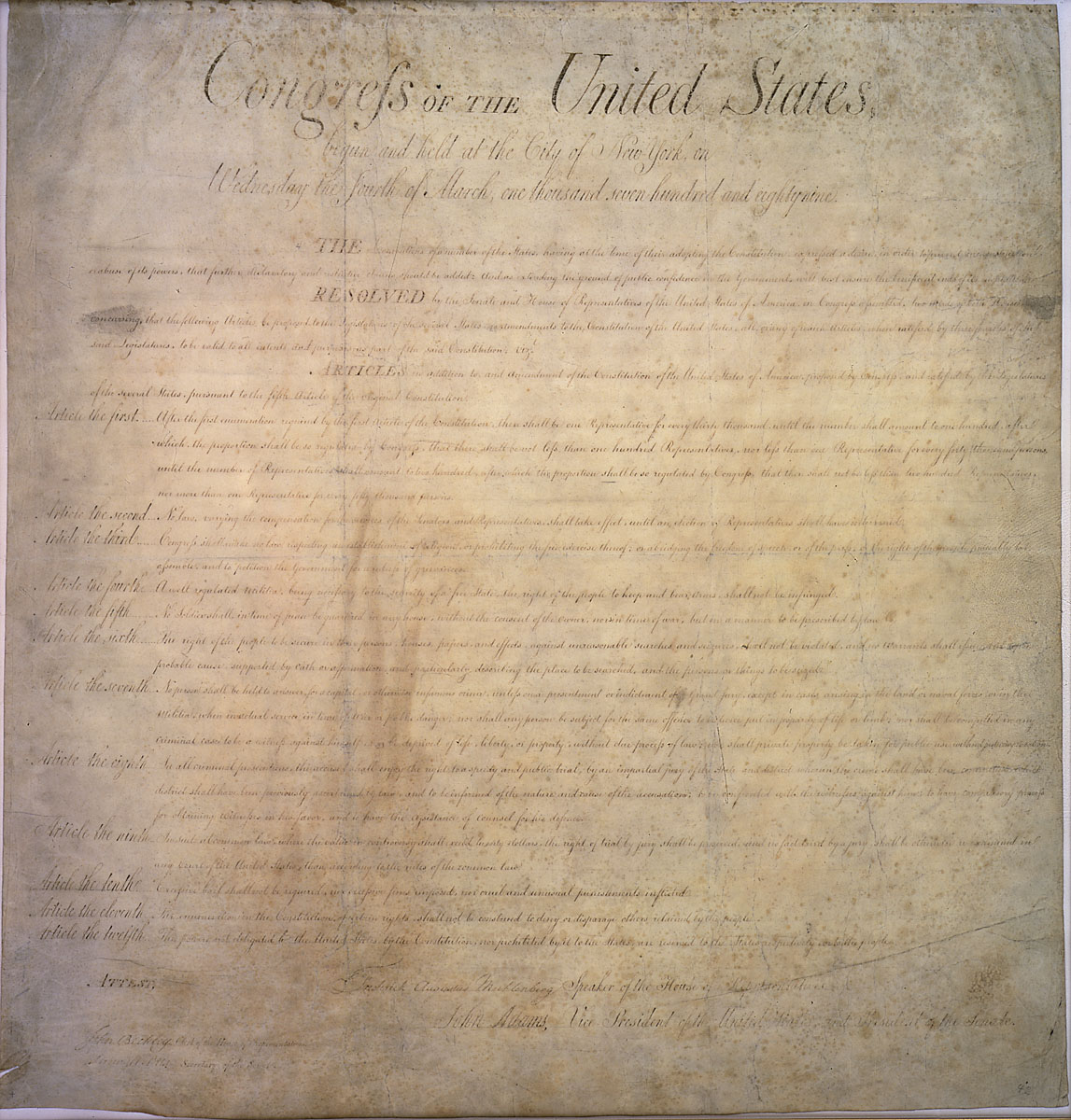 The Us Constitution Bill Of Rights Amendments